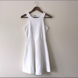 Charlotte Russe White Dress with Lined Patterns